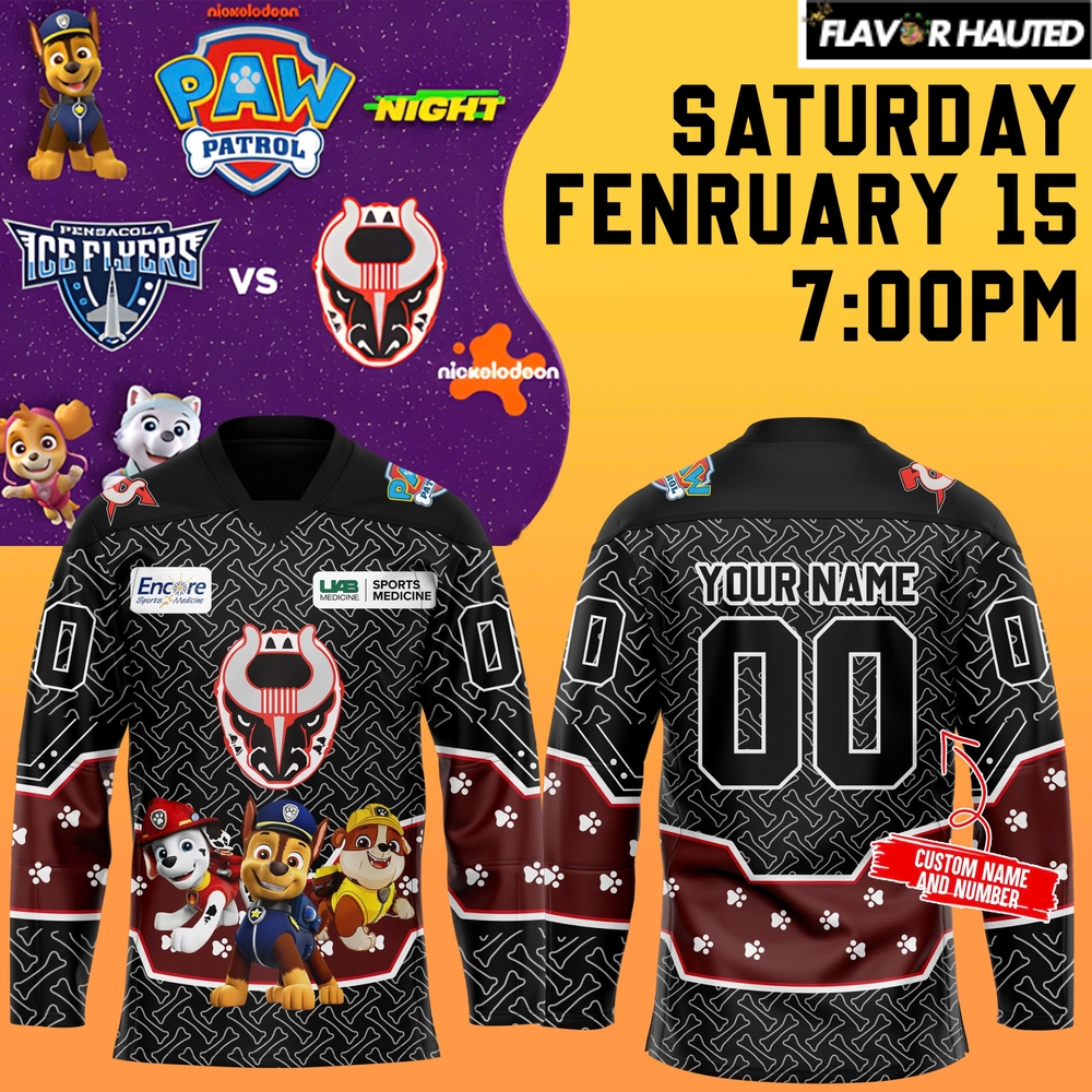 Birmingham Bulls x Paw Patrol Night Wiener Dog Race Hockey Jersey Birmingham Bulls x Paw Patrol Night Wiener Dog Race Hockey Jersey