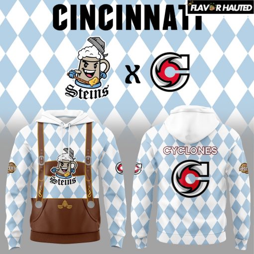 Cincinnati Cyclones Zinzinnati Steins Oktoberfest Lederhosen Hoodie