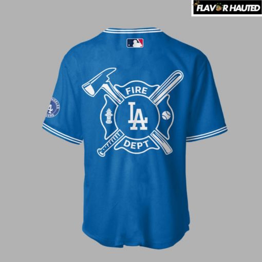 Los Angeles Dodgers x Firefighter Appreciation Night Blue Baseball Jersey