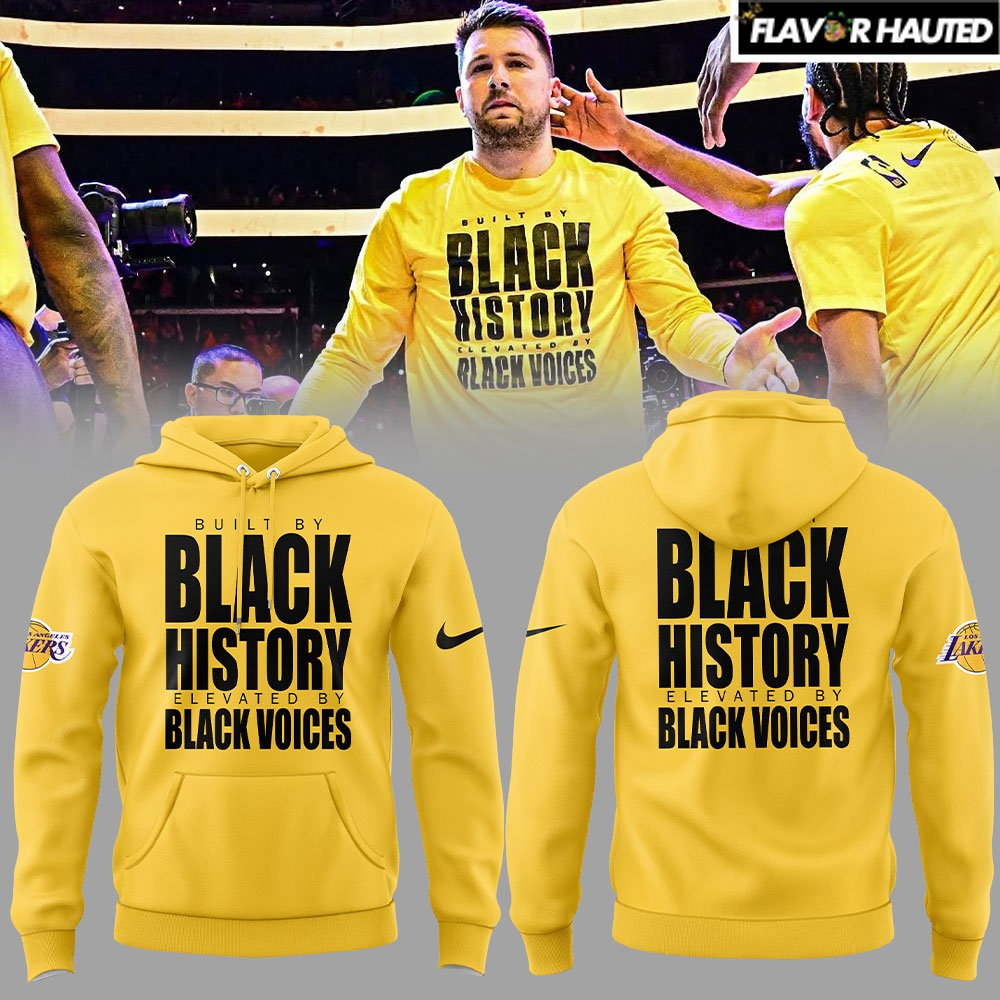 Los Angeles Lakers Luka Doncic Black History Special Hoodie Los Angeles Lakers Luka Doncic Black History Special Hoodie