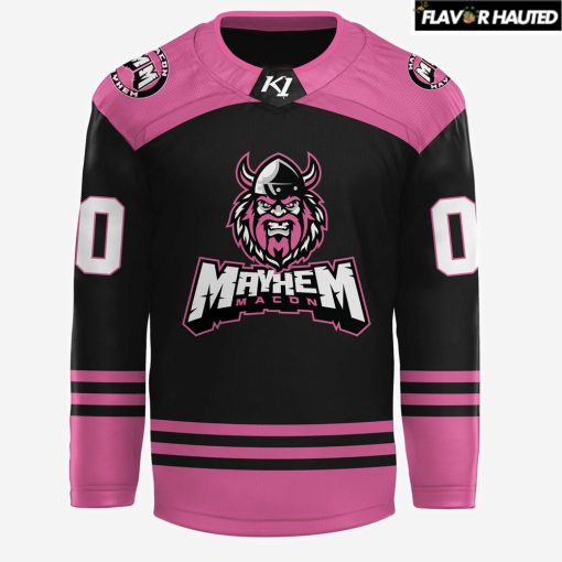 Macon Mayhem x Ice Out Cancer Night Custom Special Hockey Jersey