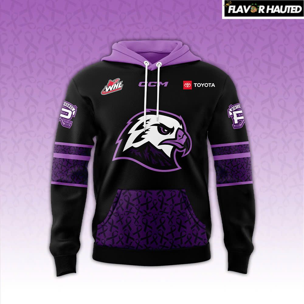 Portland Winterhawks Fight Cancer Limited Edition Hoodie Portland Winterhawks Fight Cancer Limited Edition Hoodie