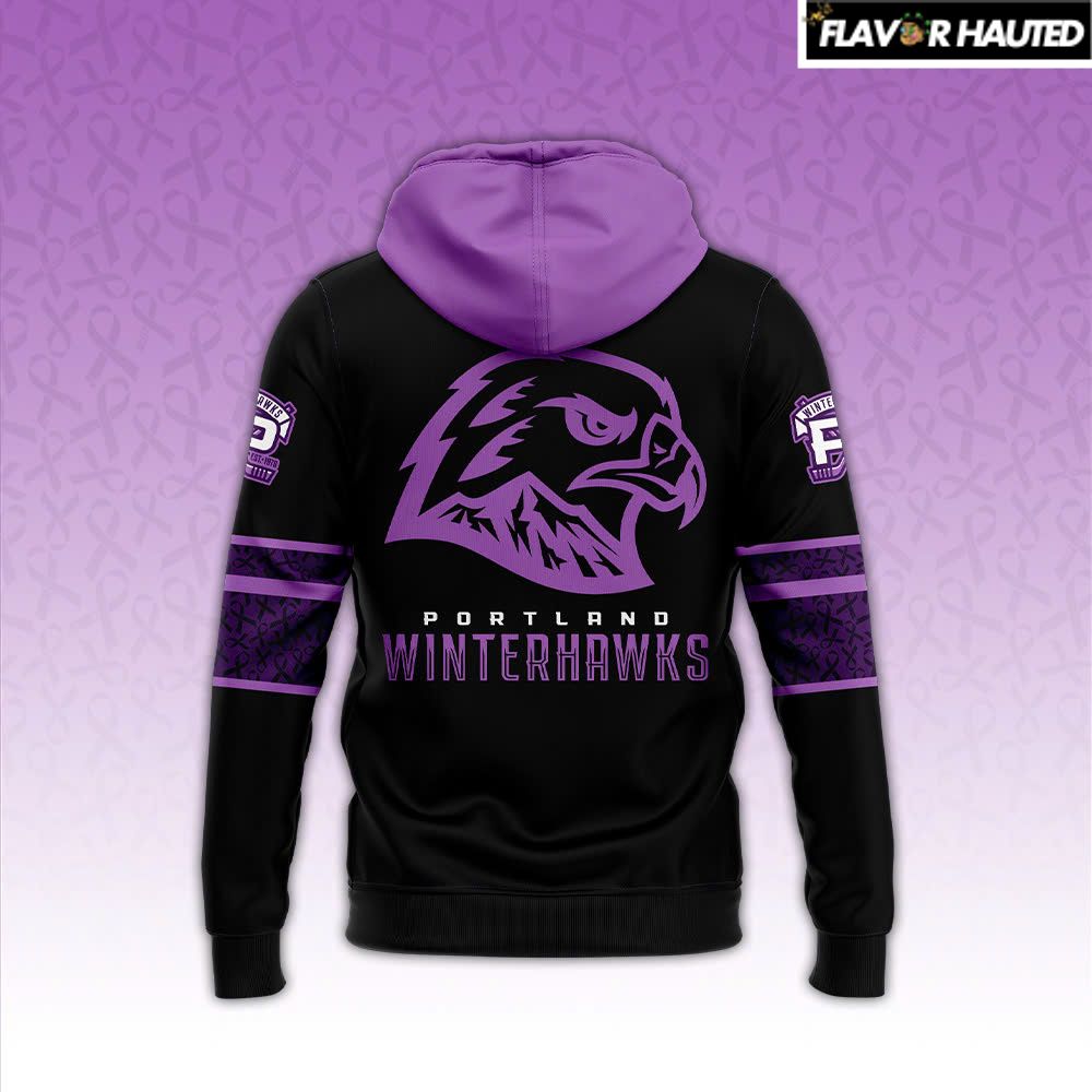 Portland Winterhawks Fight Cancer Limited Edition Hoodie Portland Winterhawks Fight Cancer Limited Edition Hoodie