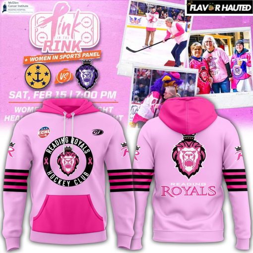 Reading Royals Pink in the Rink New 2025 Hoodie