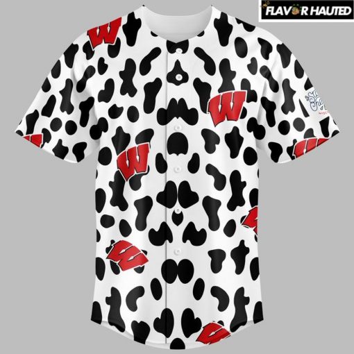Wisconsin Badgers Cow Print Special Edition Baseball Jersey