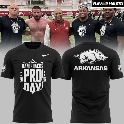Arkansas Razorbacks Football Pro Day 2025 Black T-Shirt