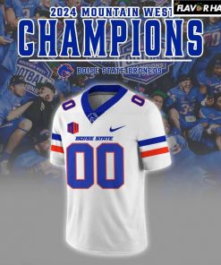 Boise State Broncos 2024 Mountain West Champions White Football Jersey