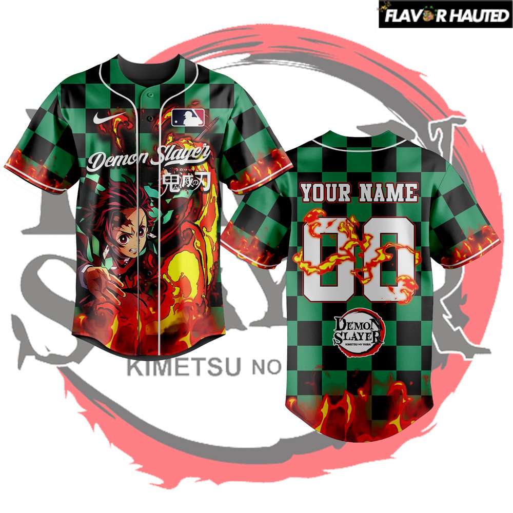 Demon Slayer Tanjiro Kamado Custom Limited Edition Baseball Jersey Demon Slayer Tanjiro Kamado Custom Limited Edition Baseball Jersey