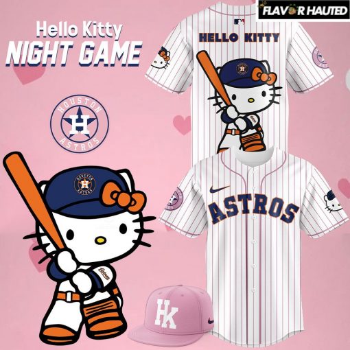 Houston Astros x Hello Kitty Night Striped Special Baseball Jersey