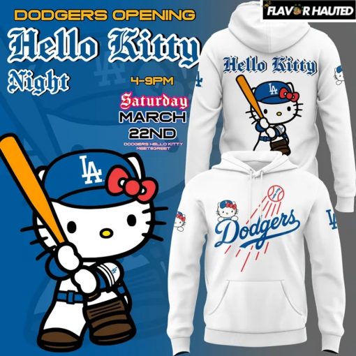 Los Angeles Dodgers x Hello Kitty Night 2025 Special White Hoodie