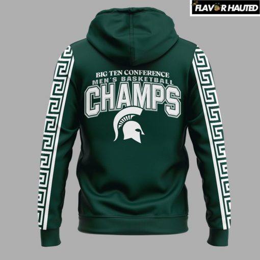 Michigan State Spartans Champions Big 10 Basketball Tournament 2025 Special Green Hoodie