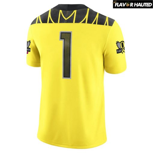 Oregon Ducks Alternate Custom Special Gold Football Jersey