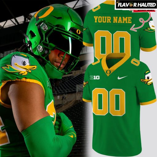 Oregon Ducks Big 10 Green Football Jersey