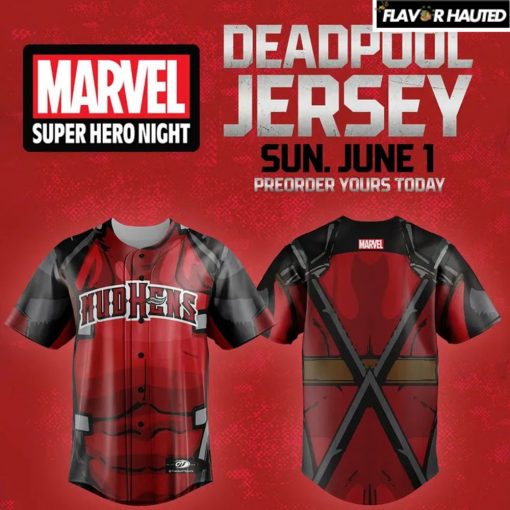 Toledo Mud Hens x Deadpool Marvel Specialty Baseball Jersey