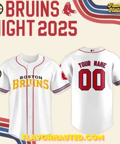 Boston Bruins Night x Boston Red Sox 2025 Baseball Jersey