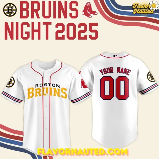 Boston Bruins Night x Boston Red Sox 2025 Baseball Jersey