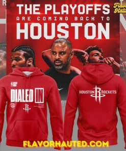 Houston Rockets Dialed In Playoffs 2024 Special Red Hoodie