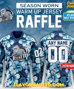 Jacksonville Icemen Season Worn Warm Up 2025 Costom Hockey Jersey 1