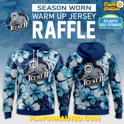 Jacksonville Icemen Season Worn Warm Up 2025 Hoodie