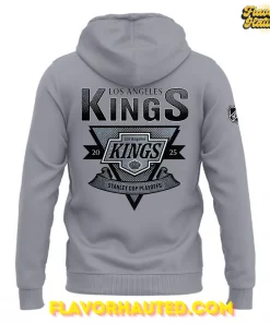 Los Angeles Kings Stanley Cup Playoffs 2025 Victory Grey Hoodie 3