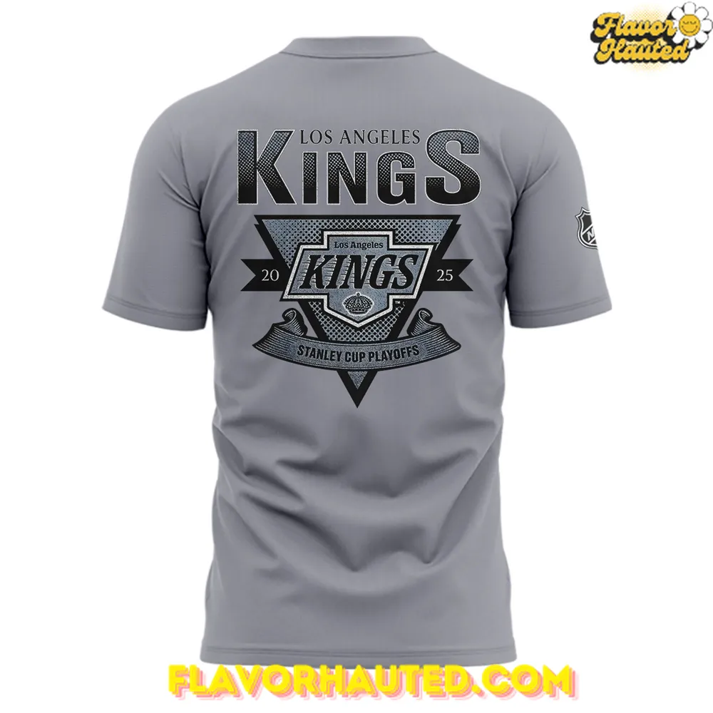 Los Angeles Kings Stanley Cup Playoffs 2025 Victory Grey T-Shirt Los Angeles Kings Stanley Cup Playoffs 2025 Victory Grey T-Shirt