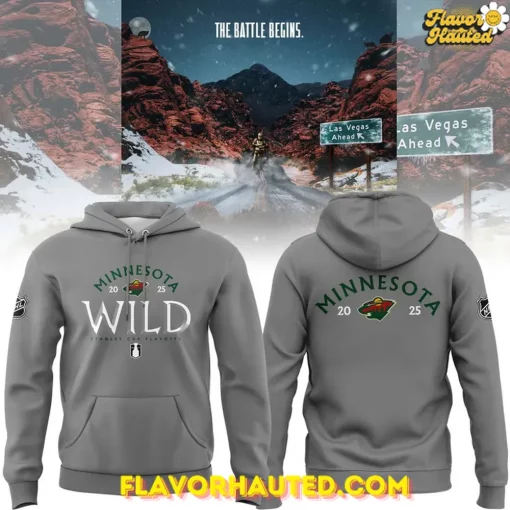 Minnesota Wild Stanley Cup Playoffs 2025 Grey Hoodie