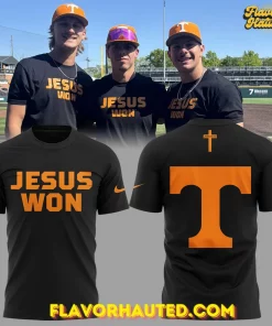 Tennessee Volunteers Jesus Won Faith Edition Black T-Shirt