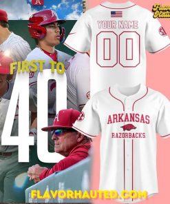 Arkansas Razorbacks Baseball 2025 White Limited Baseball Jersey