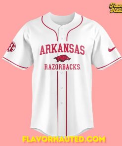 Arkansas Razorbacks Baseball 2025 White Limited Baseball Jersey