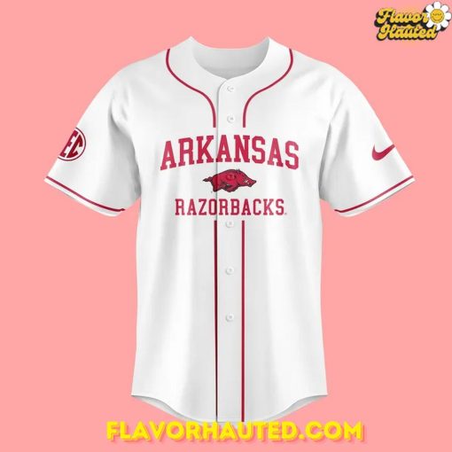 Arkansas Razorbacks Baseball 2025 White Limited Baseball Jersey