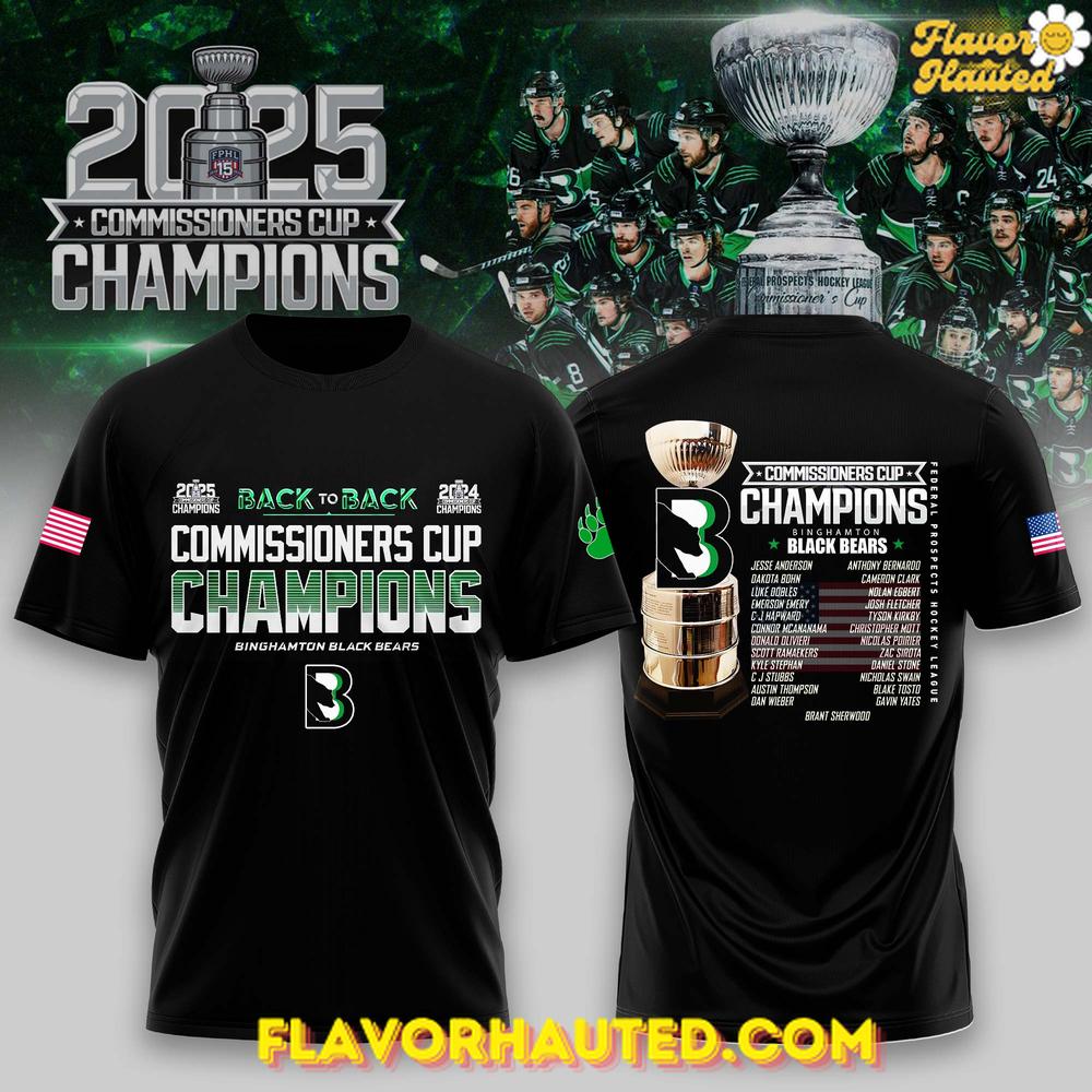 Binghamton Black Bears Champions Commissioner’s Cup 2025 Special T-Shirt Binghamton Black Bears Champions Commissioner’s Cup 2025 Special T-Shirt