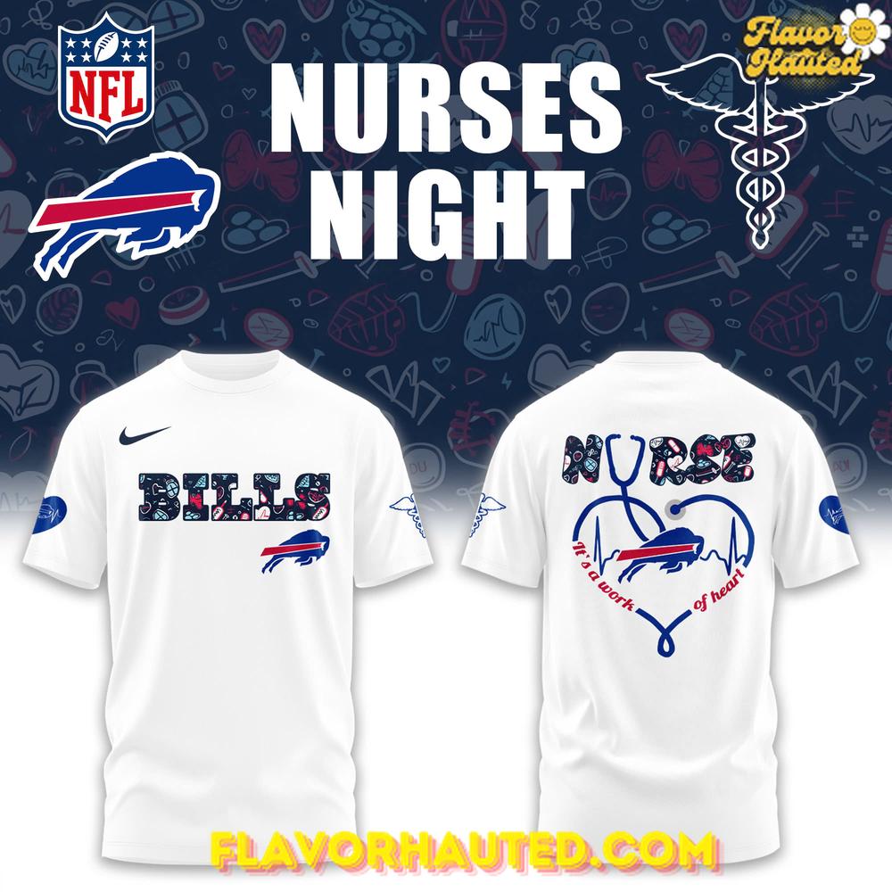 Buffalo Bills Nurses Night Game Special White T-Shirt Buffalo Bills Nurses Night Game Special White T-Shirt