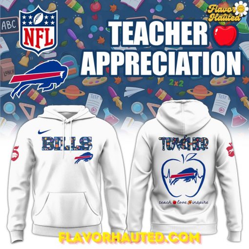 Buffalo Bills Teacher Appreciation Special White Hoodie