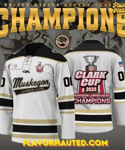 Clark Cup 2025 Muskegon Lumberjacks Champions Limited Hockey Jersey