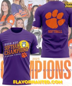 Clemson Tigers 2025 ACC Softball Champions Limited T-Shirt