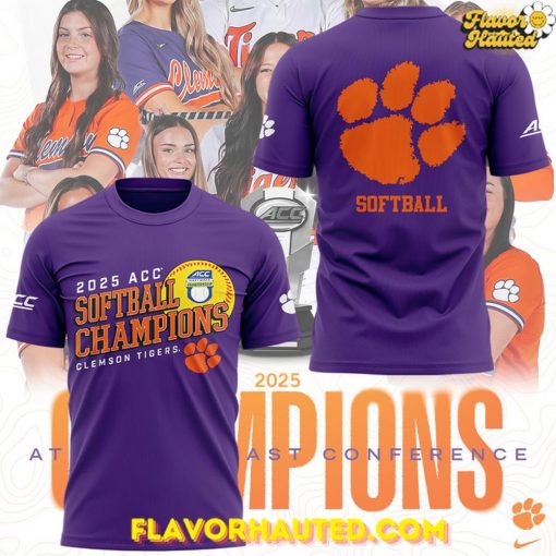 Clemson Tigers 2025 ACC Softball Champions Limited T-Shirt