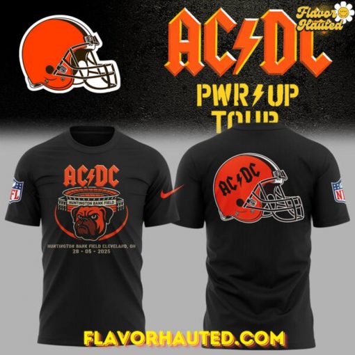 Cleveland Browns AC/DC PWR Up Tour Special Black T-Shirt