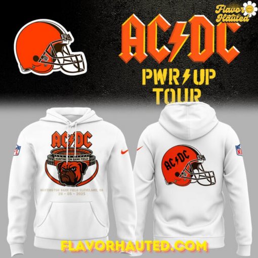 Cleveland Browns AC/DC PWR Up Tour Special White Hoodie