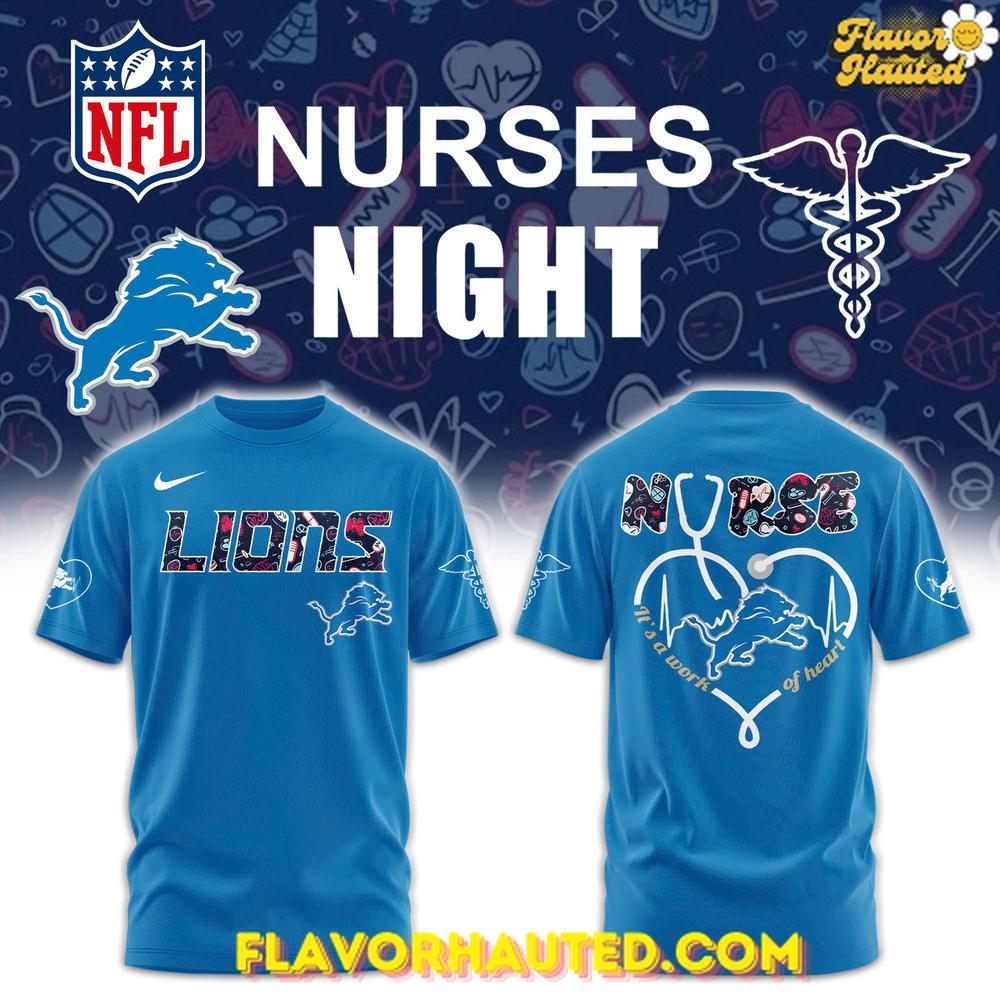 Detroit Lions Nurses Night Limited Blue T-Shirt Detroit Lions Nurses Night Limited Blue T-Shirt
