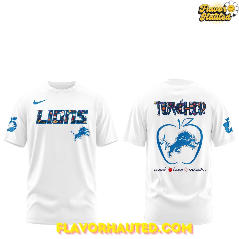 Detroit Lions Teacher Appreciation Limited White T-Shirt Detroit Lions Teacher Appreciation Limited White T-Shirt