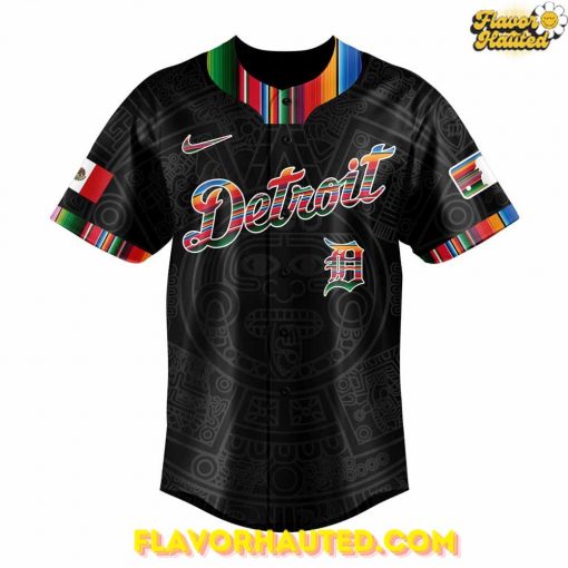 Detroit Tigers Mexican Heritage Night Special Black Baseball Jersey