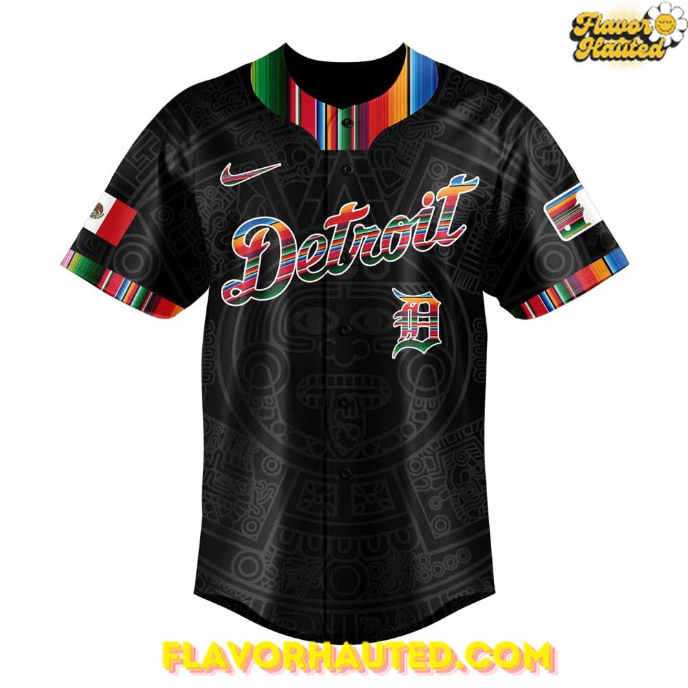 Detroit Tigers Mexican Heritage Night Special Black Baseball Jersey Detroit Tigers Mexican Heritage Night Special Black Baseball Jersey