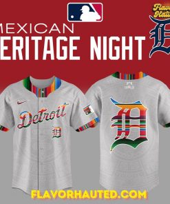 Detroit Tigers Mexican Heritage Night Special Gray Baseball Jersey