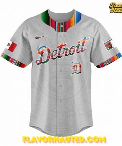 Detroit Tigers Mexican Heritage Night Special Gray Baseball Jersey