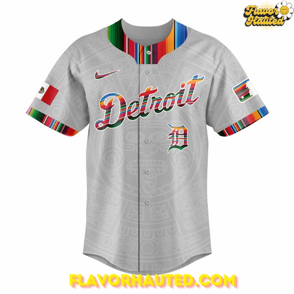 Detroit Tigers Mexican Heritage Night Special Gray Baseball Jersey Detroit Tigers Mexican Heritage Night Special Gray Baseball Jersey