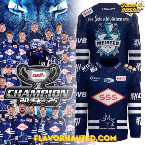 Dresdner Eislöwen Meister 2025 Special Navy Hockey Jersey