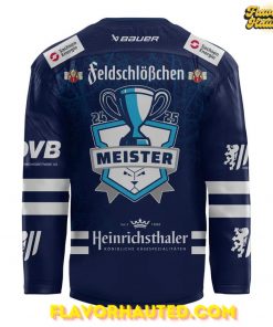 Dresdner Eislöwen Meister 2025 Special Navy Hockey Jersey 3