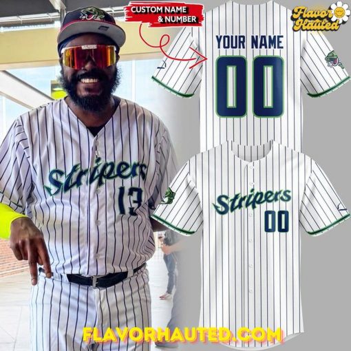 Gwinnett Stripers 2025 Custom Name & Number Striped Baseball Jersey