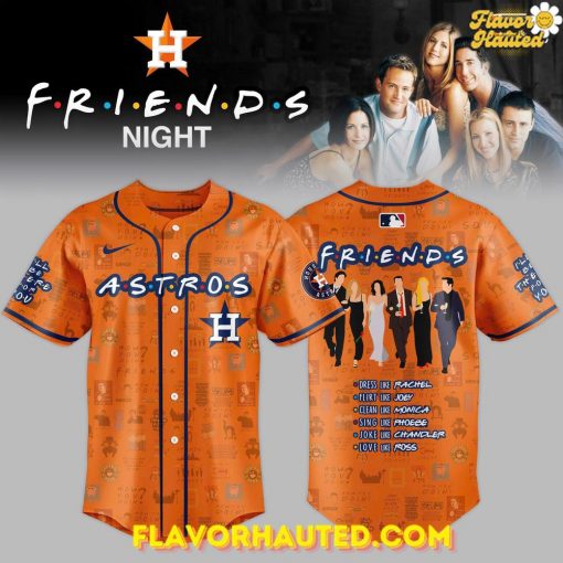 Houston Astros MLB x F.R.I.E.N.D.S Night Special Orange Baseball Jersey