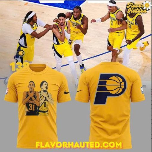 Indiana Pacers 2025 Reggie Miller Choke Yellow T-Shirt